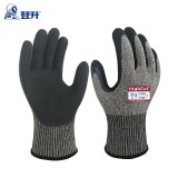 登升 C1005 防切割手套 13針5級(jí)防切割掌浸丁腈磨砂勞保手套 防油防刺耐磨勞保手套